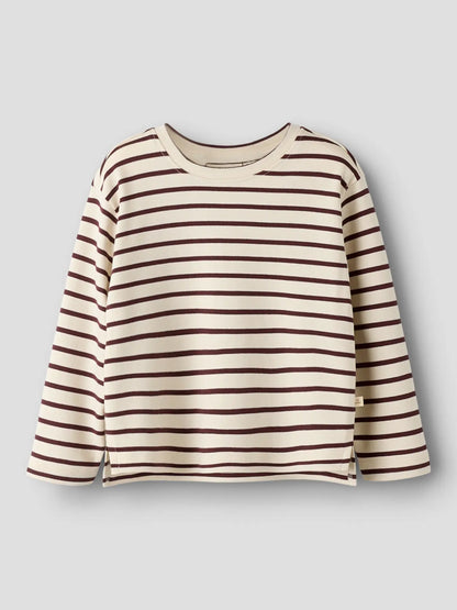 Lil'Atelier - loose top stripe - turtledove/catawba grape
