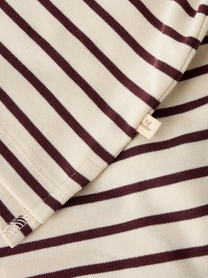 Lil'Atelier - loose top stripe - turtledove/catawba grape