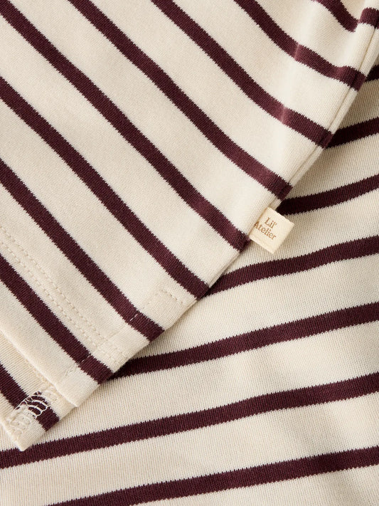 Lil'Atelier - loose top stripe - turtledove/catawba grape