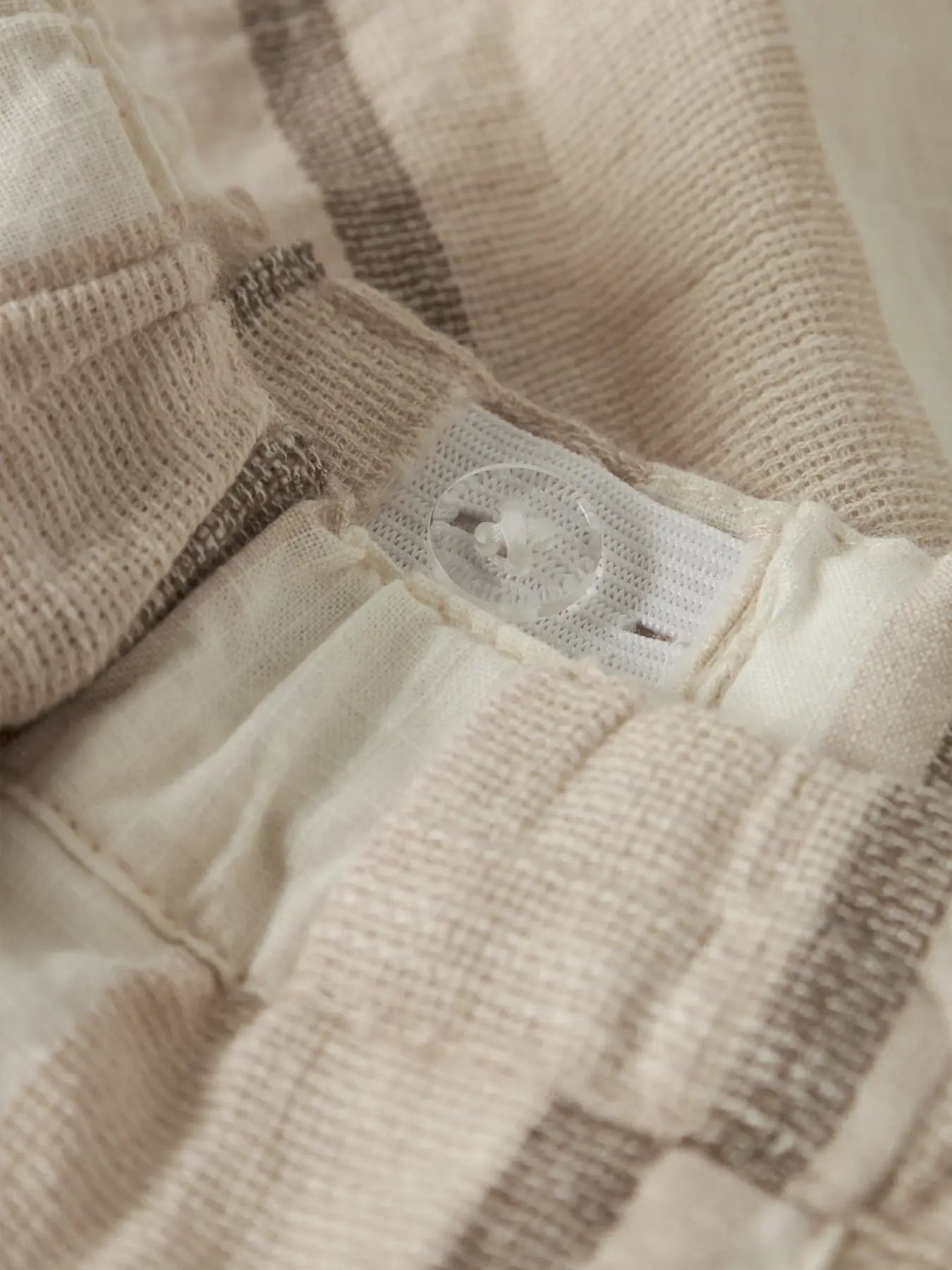 Lil'Atelier - woven shorts - coconut milk stripe