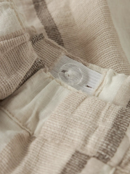 Lil'Atelier - woven shorts - coconut milk stripe