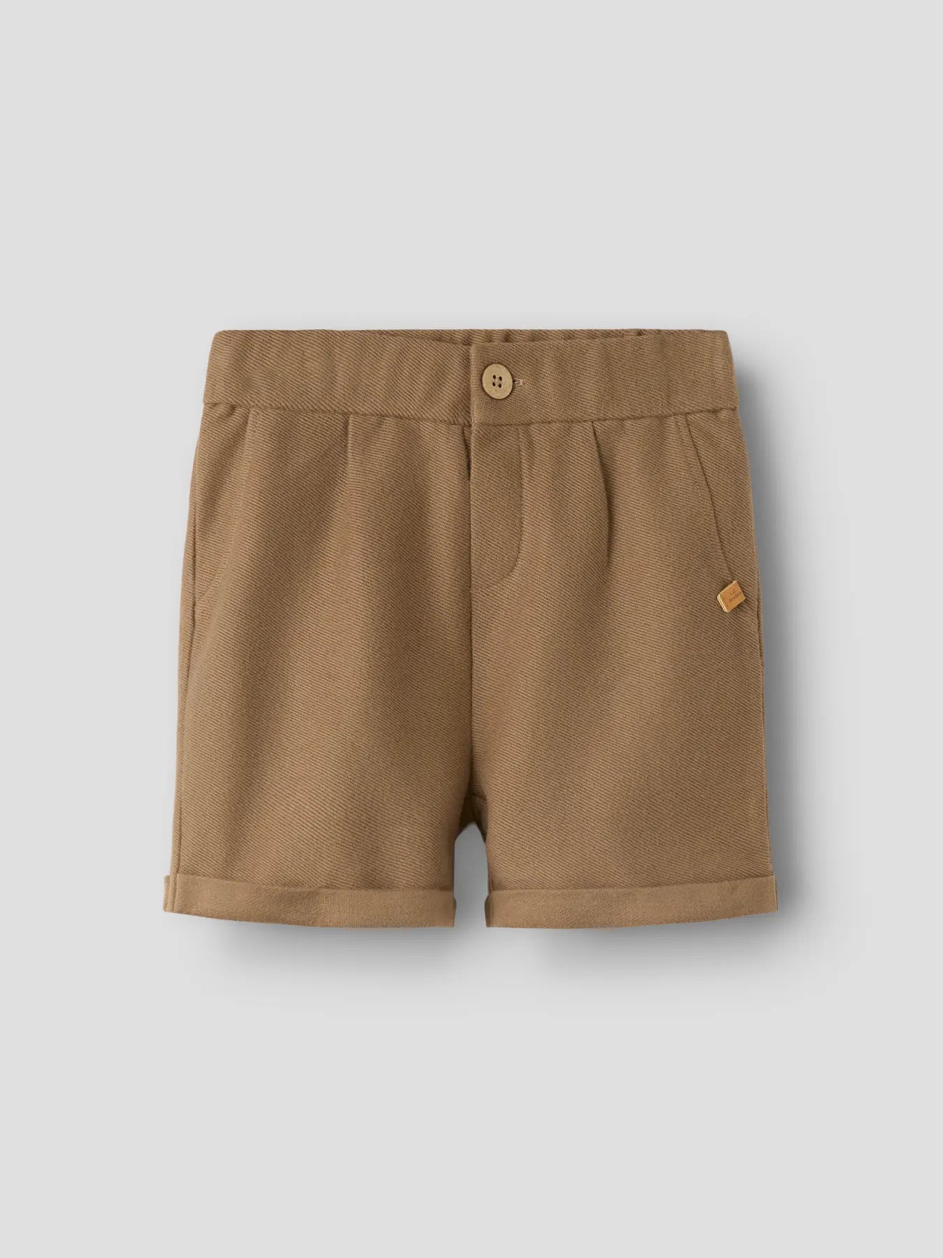 Lil'Atelier - twill shorts regular fit - shitake brown