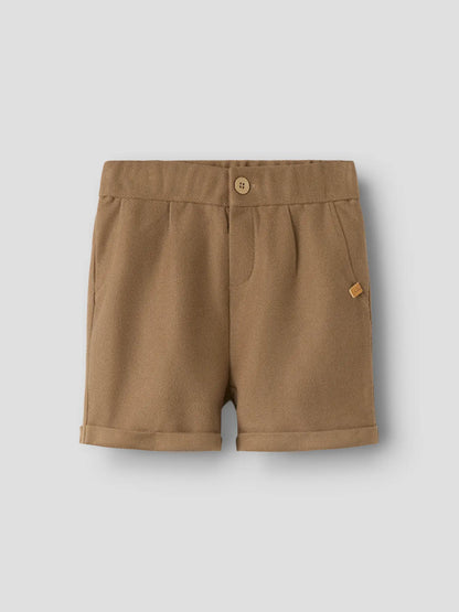 Lil'Atelier - twill shorts regular fit - shitake brown