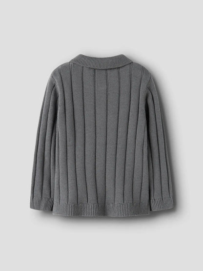 Lil'Atelier - knit polo Lomon - poppy seed grey