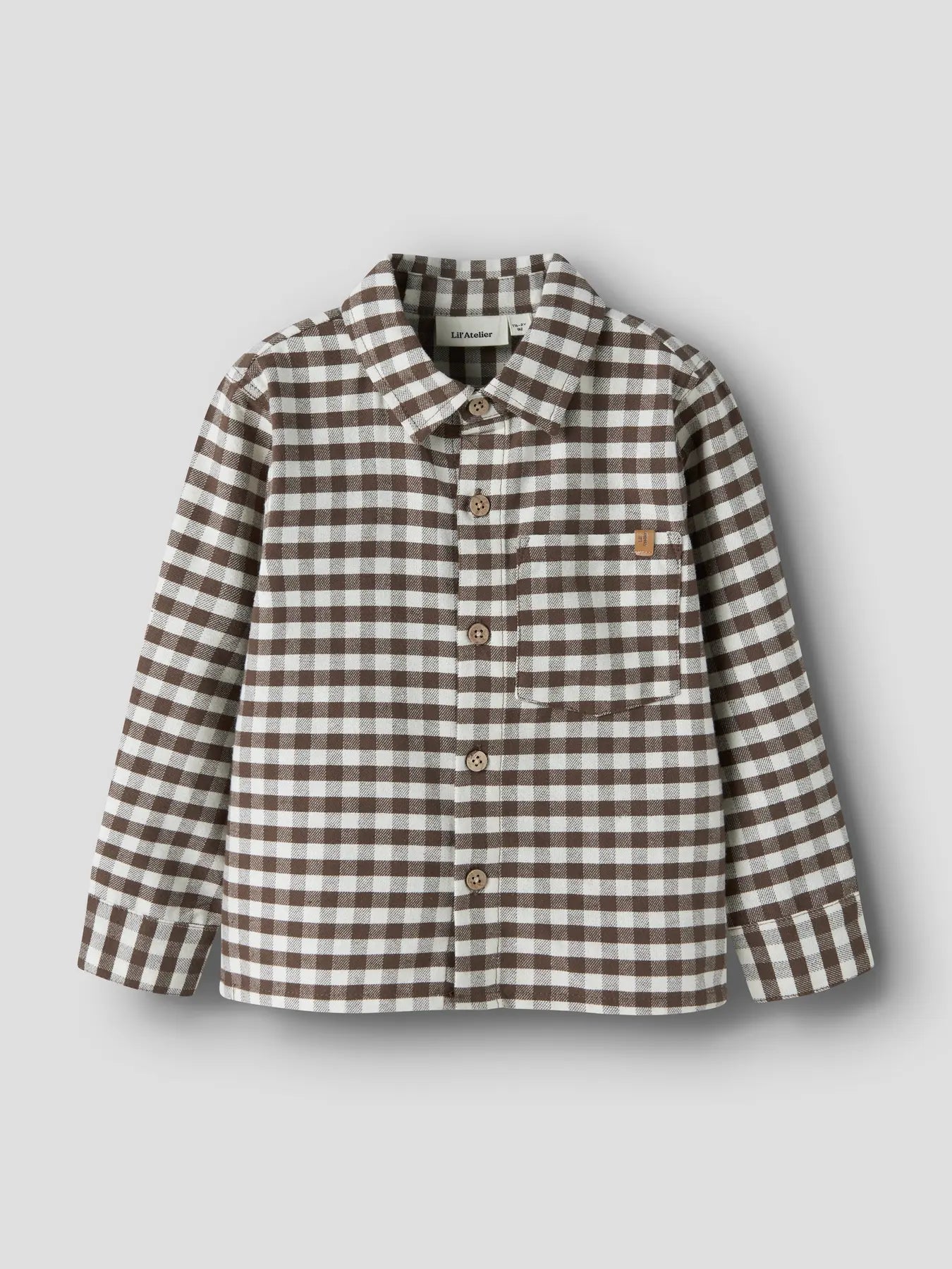 Lil'Atelier - gingham blouse Noki - teak brown
