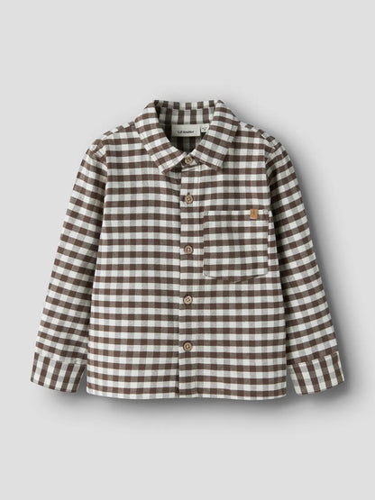 Lil'Atelier - gingham blouse Noki - teak brown