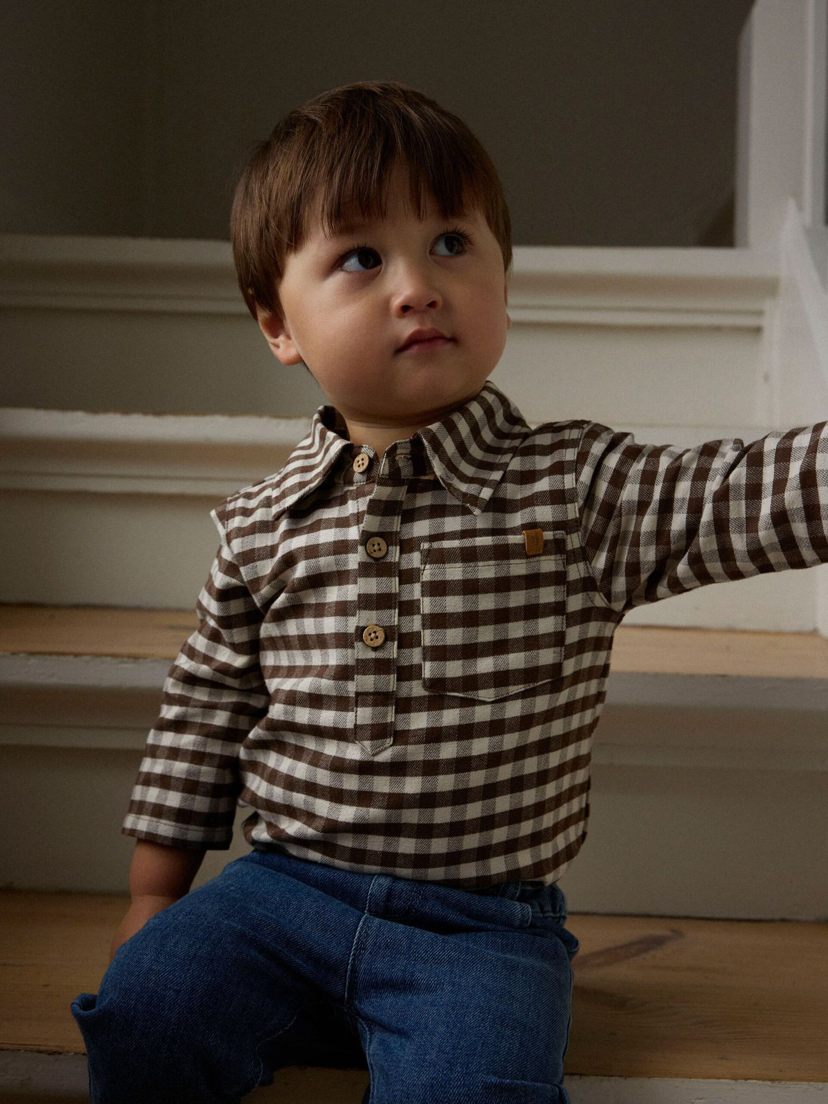 Lil'Atelier - gingham body Noki - teak brown