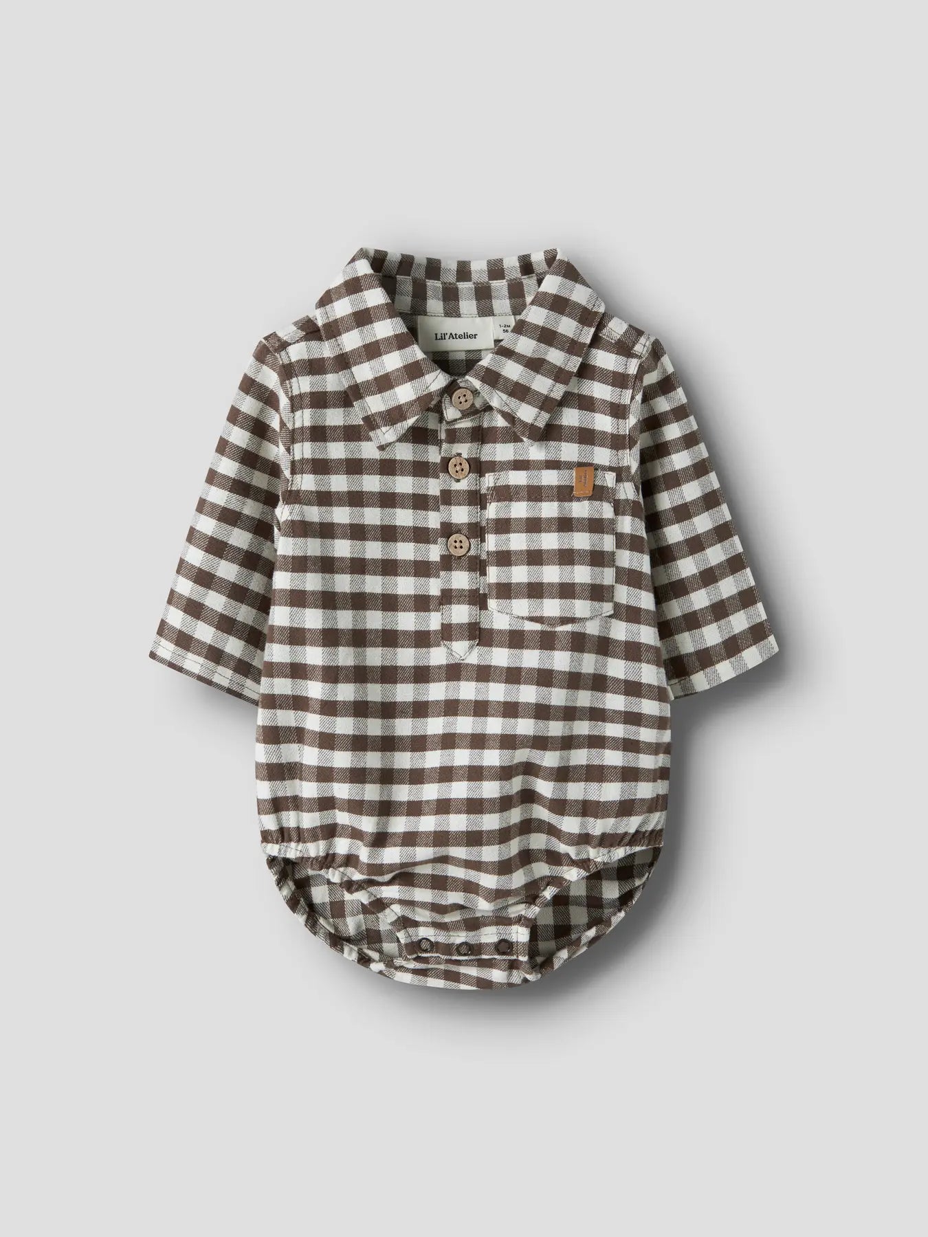 Lil'Atelier - gingham body Noki - teak brown
