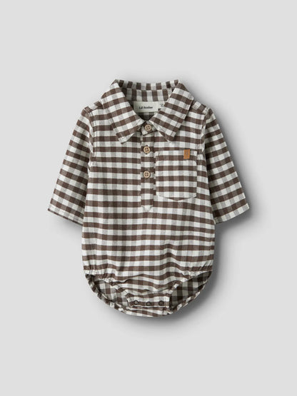 Lil'Atelier - gingham body Noki - teak brown