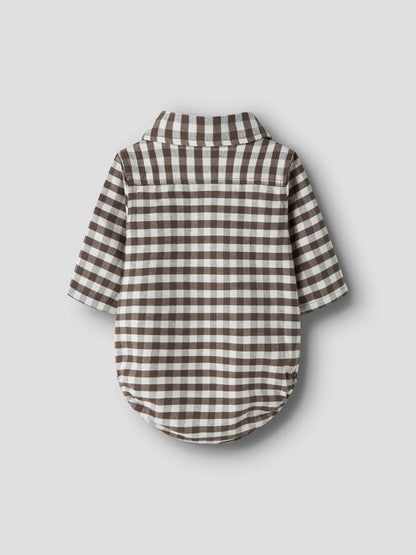 Lil'Atelier - gingham body Noki - teak brown