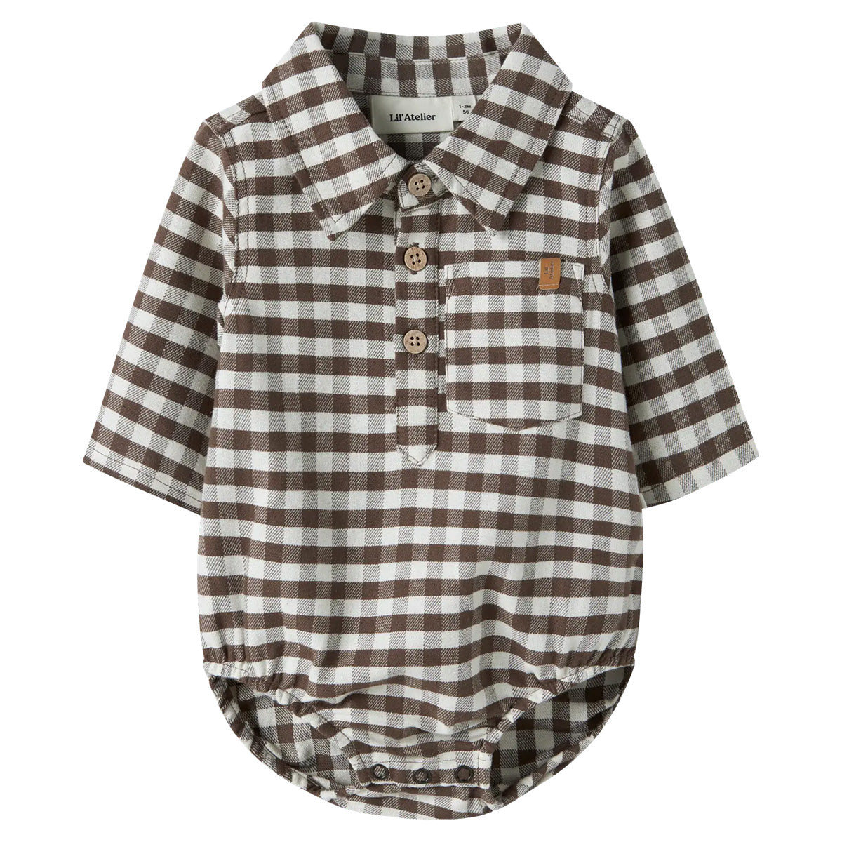 Lil'Atelier - gingham body Noki - teak brown