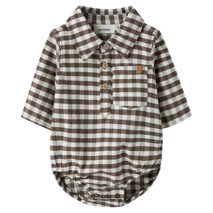 Lil'Atelier - gingham body Noki - teak brown