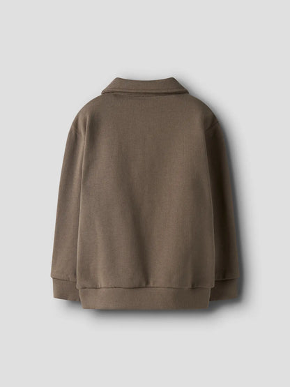 Lil'Atelier - polo sweatshirt - shitake brown