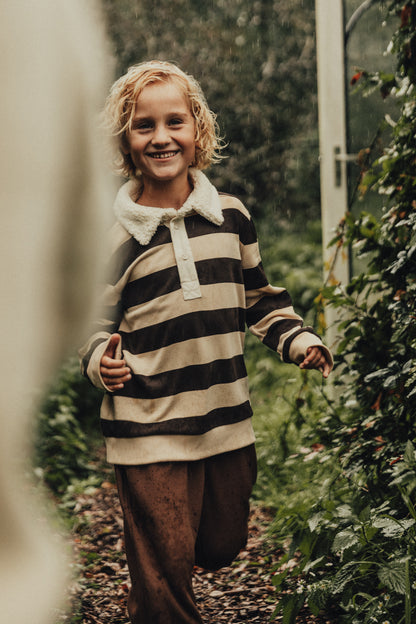Baje Studio - polo sweater Nox - beige stripe