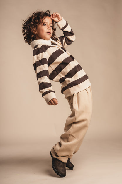 Baje Studio - polo sweater Nox - beige stripe