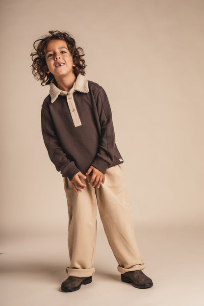 Baje Studio - polo sweater Nox - brown dark