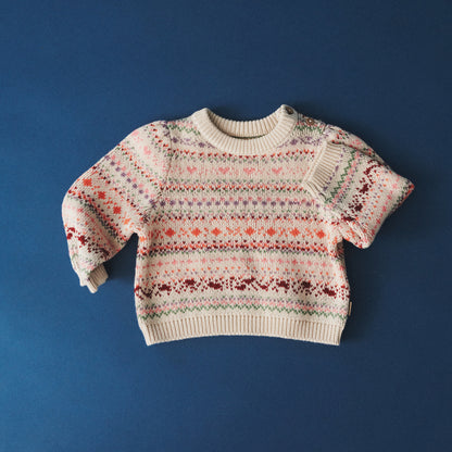 Wheat - jacquard pullover Olga - multicolor