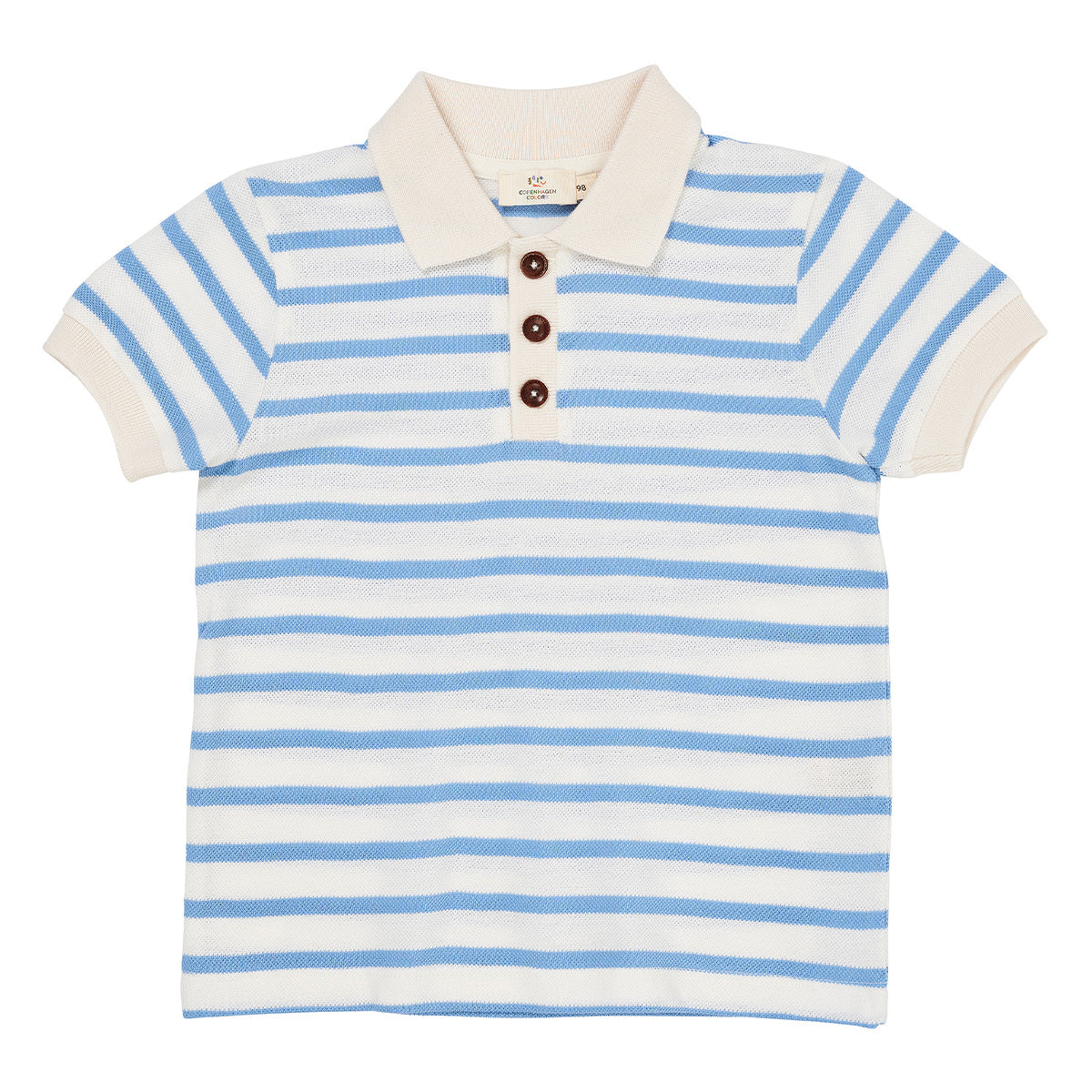 Pique stripe polo shirt - sky blue stripe