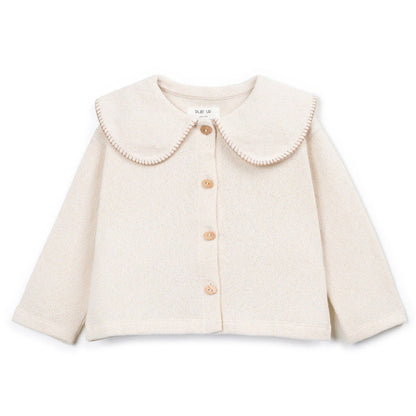 Play Up - cardigan with collar - sketches beige