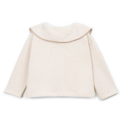 Play Up - cardigan with collar - sketches beige