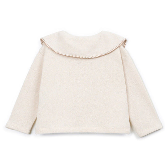 Play Up - cardigan with collar - sketches beige