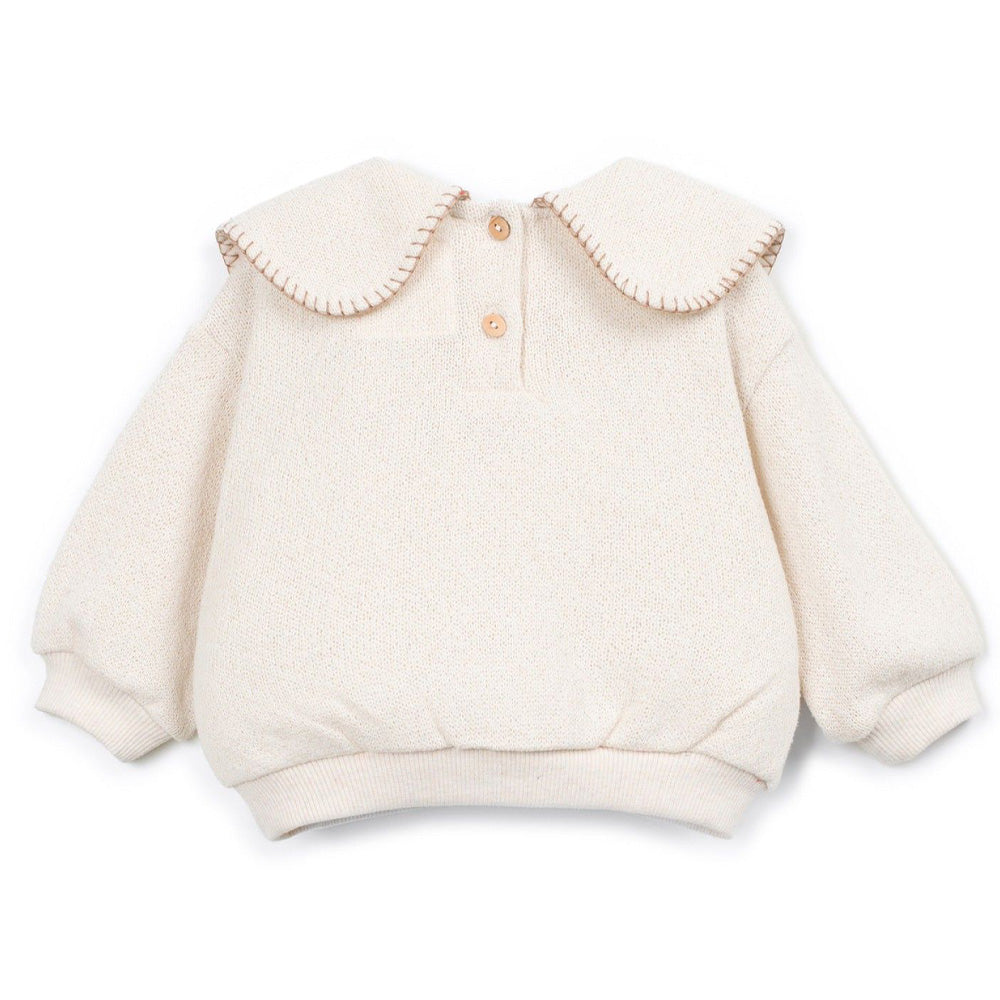 Play Up - knit sweater with collar - sketches beige