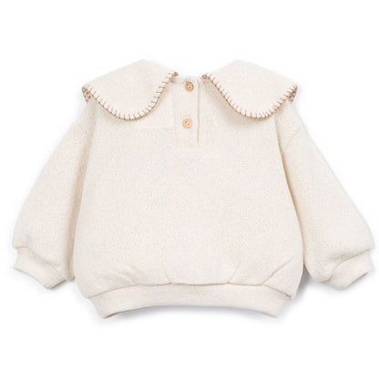 Play Up - knit sweater with collar - sketches beige