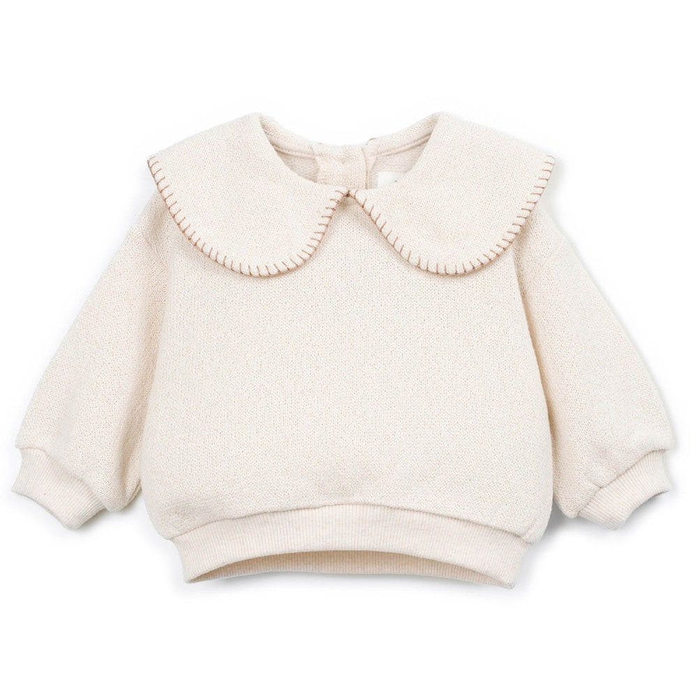 Play Up - knit sweater with collar - sketches beige