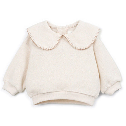 Play Up - knit sweater with collar - sketches beige