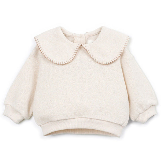 Play Up - knit sweater with collar - sketches beige