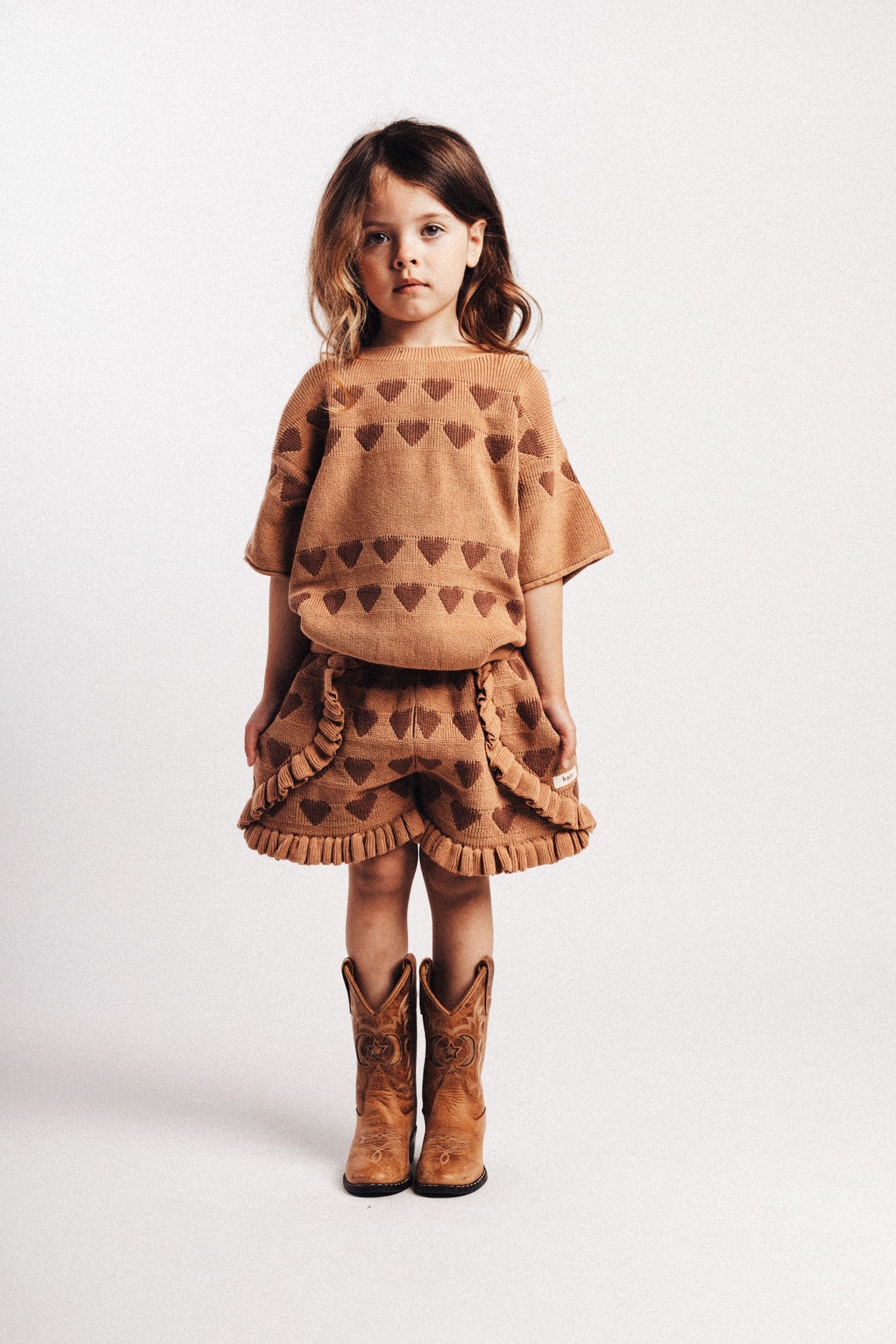 Baje Studio - knit heart top Paraiso - peach almond