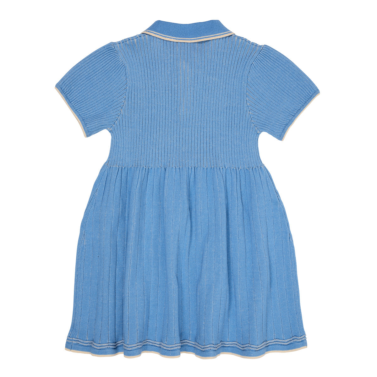 Polo knitted dress - sky blue