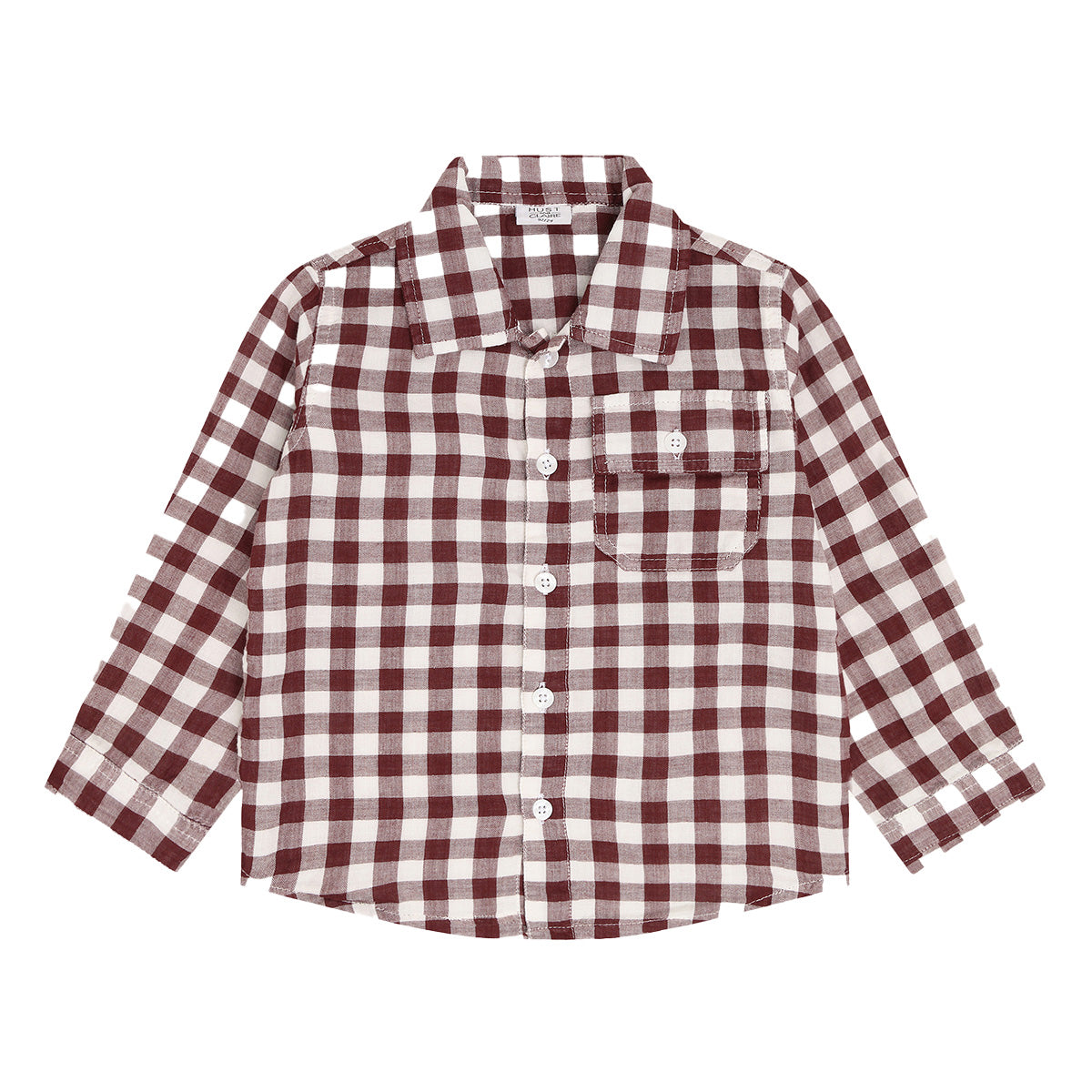 Hust & Claire - gingham square blouse Ravn - red chocolate