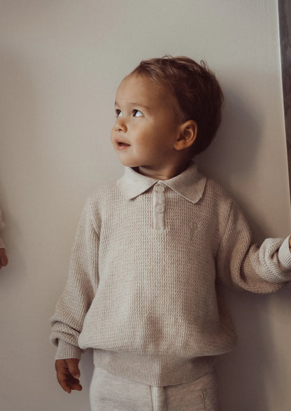 Two You Label - knitted polo Richie - oat
