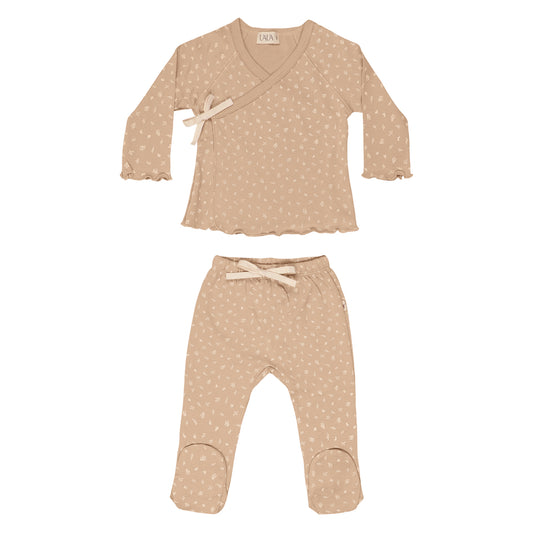 UAUA - newborn set ruffled - rosa floral