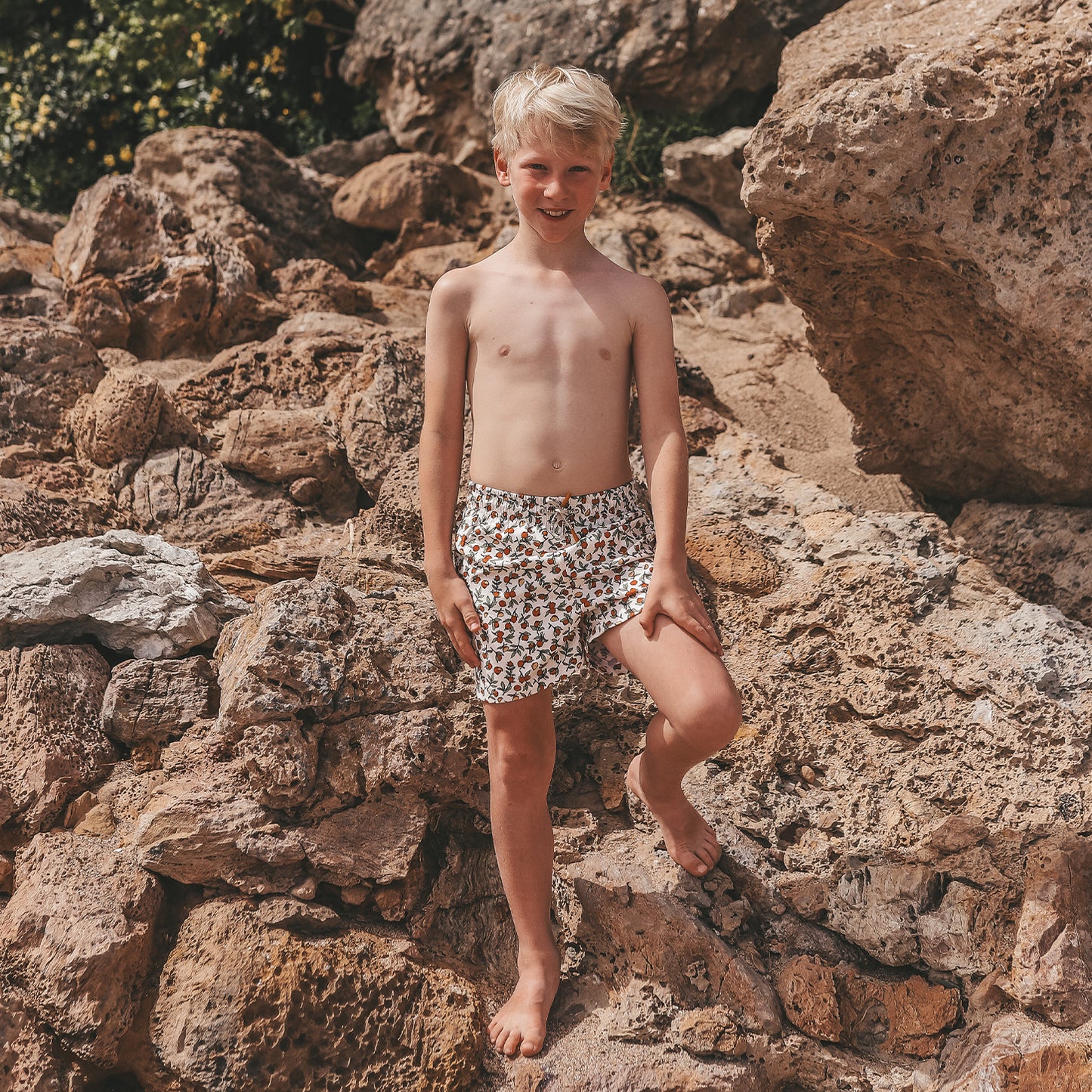 Salted Stories - swim shorts - Pommegranate