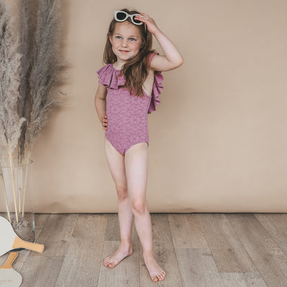 Salted Stories - broderie swimsuit - dusky orchid