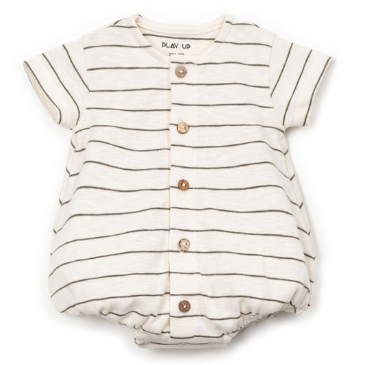 Play Up - striped flamé bodysuit - ecru/green