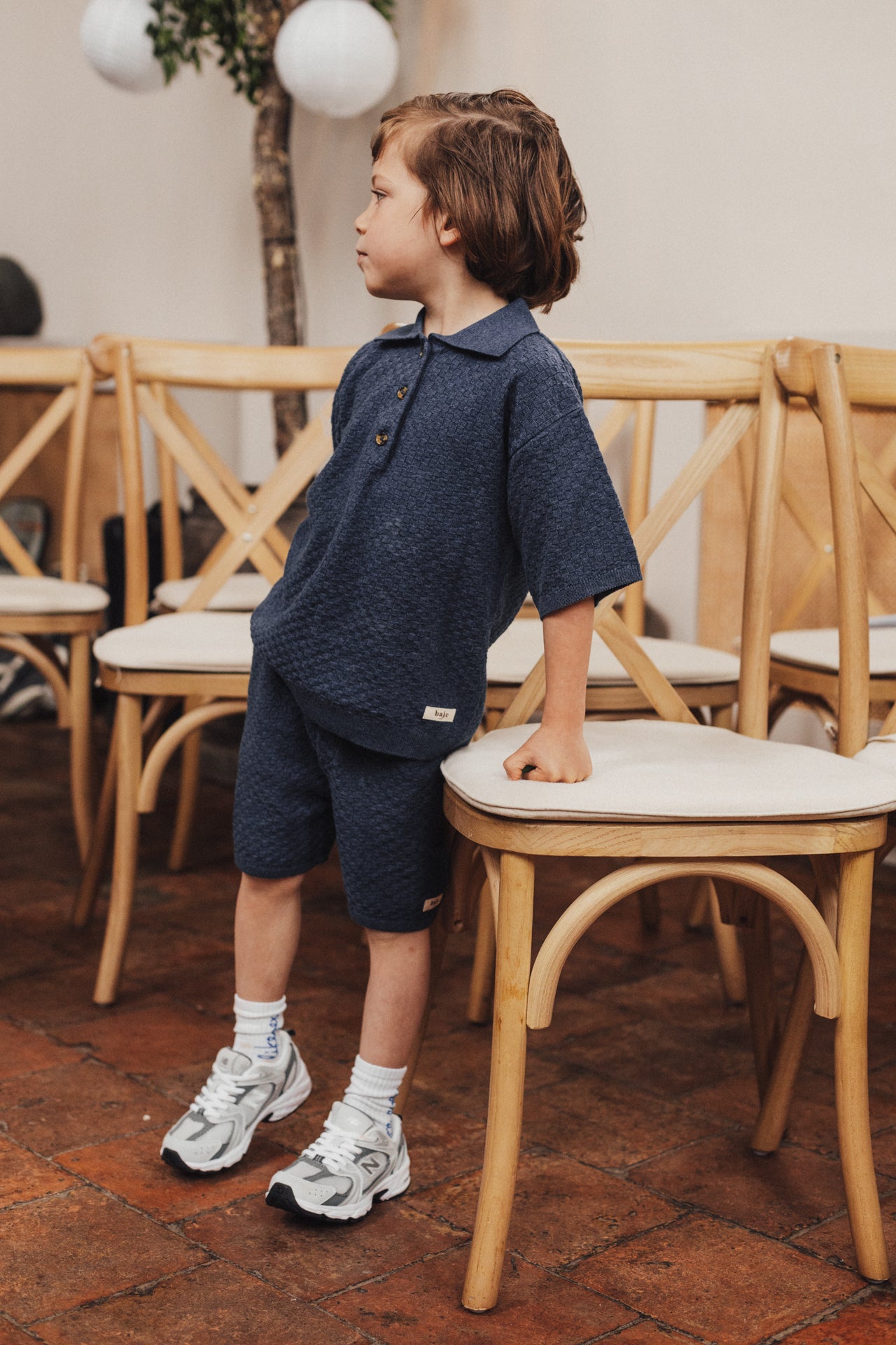 Baje Studio - knit shorts Mozi - blue dark