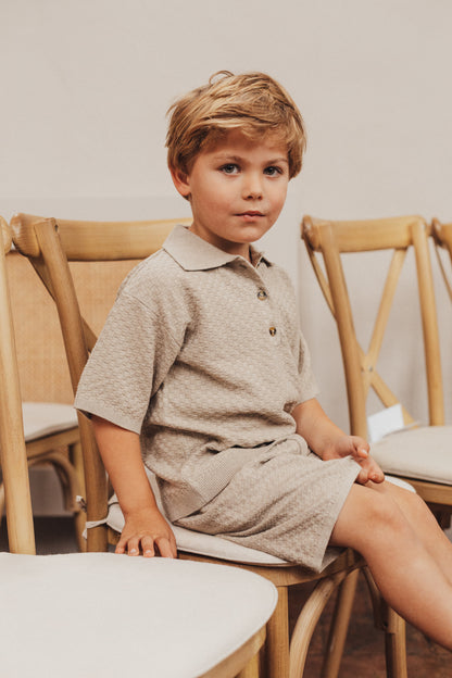 Baje Studio - knitted shorts Mozi - taupe gray