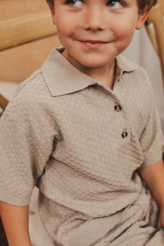 Baje Studio - knitted polo Milo - taupe gray