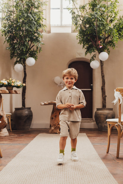 Baje Studio - knitted polo Milo - taupe gray