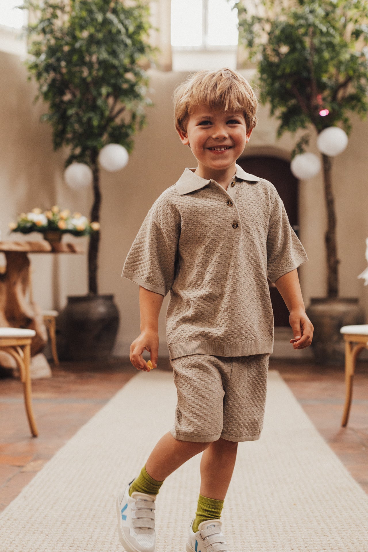 Baje Studio - knitted shorts Mozi - taupe gray