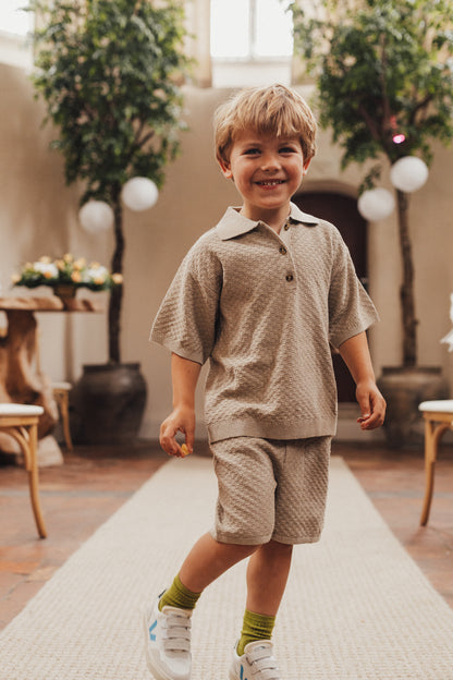 Baje Studio - knitted shorts Mozi - taupe gray