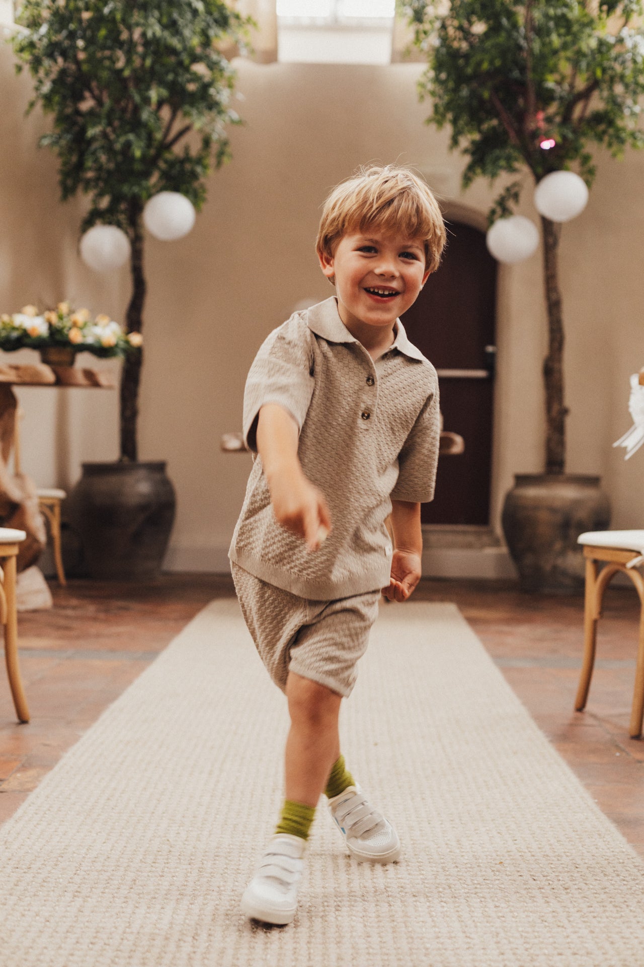 Baje Studio - knitted shorts Mozi - taupe gray