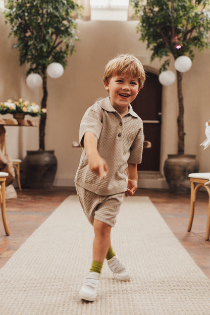 Baje Studio - knitted shorts Mozi - taupe gray