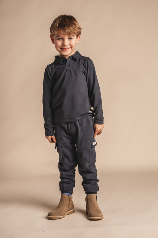 Baje Studio - longsleeve polo Nikolai - blue