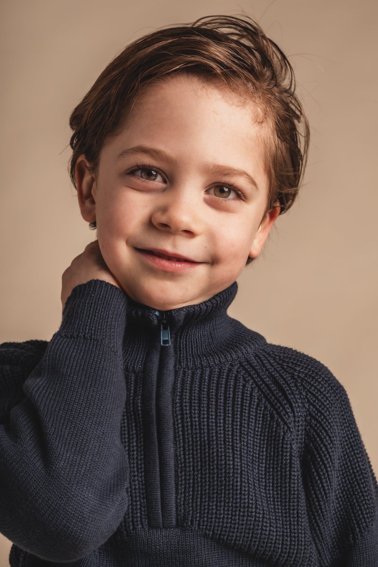 Baje Studio - half zip sweater Seward - blue