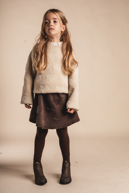 Baje Studio - knit heart sweater Soho - sand light