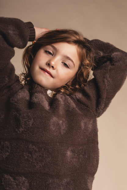 Baje Studio - knit heart sweater Soho - brown dark